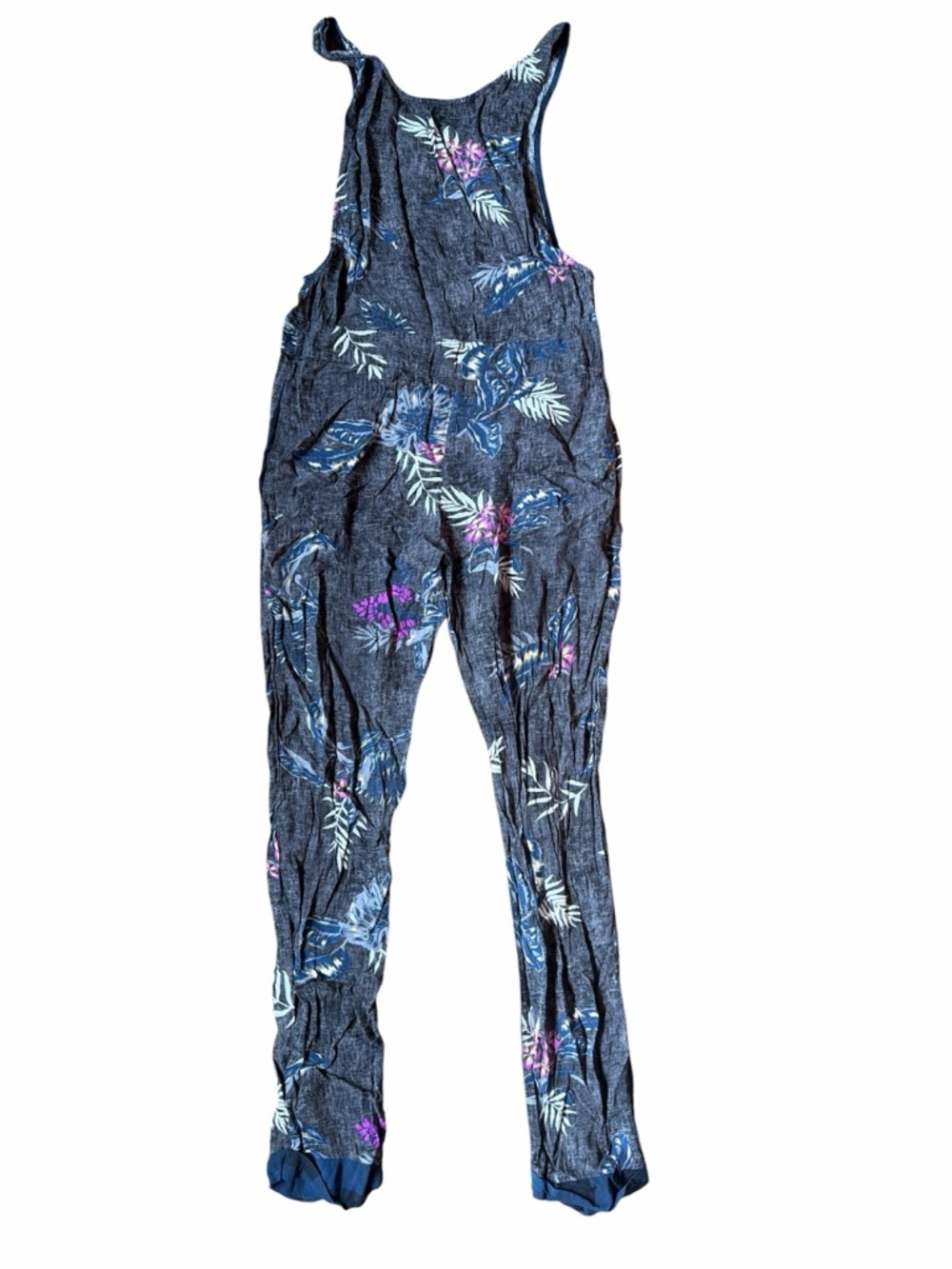 Rusty Dark Blue Floral Jumpsuit with Pink & White Accents 6